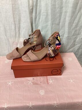 Exe Luisa-210 Bird Heel- Pink Suede; Size: 8